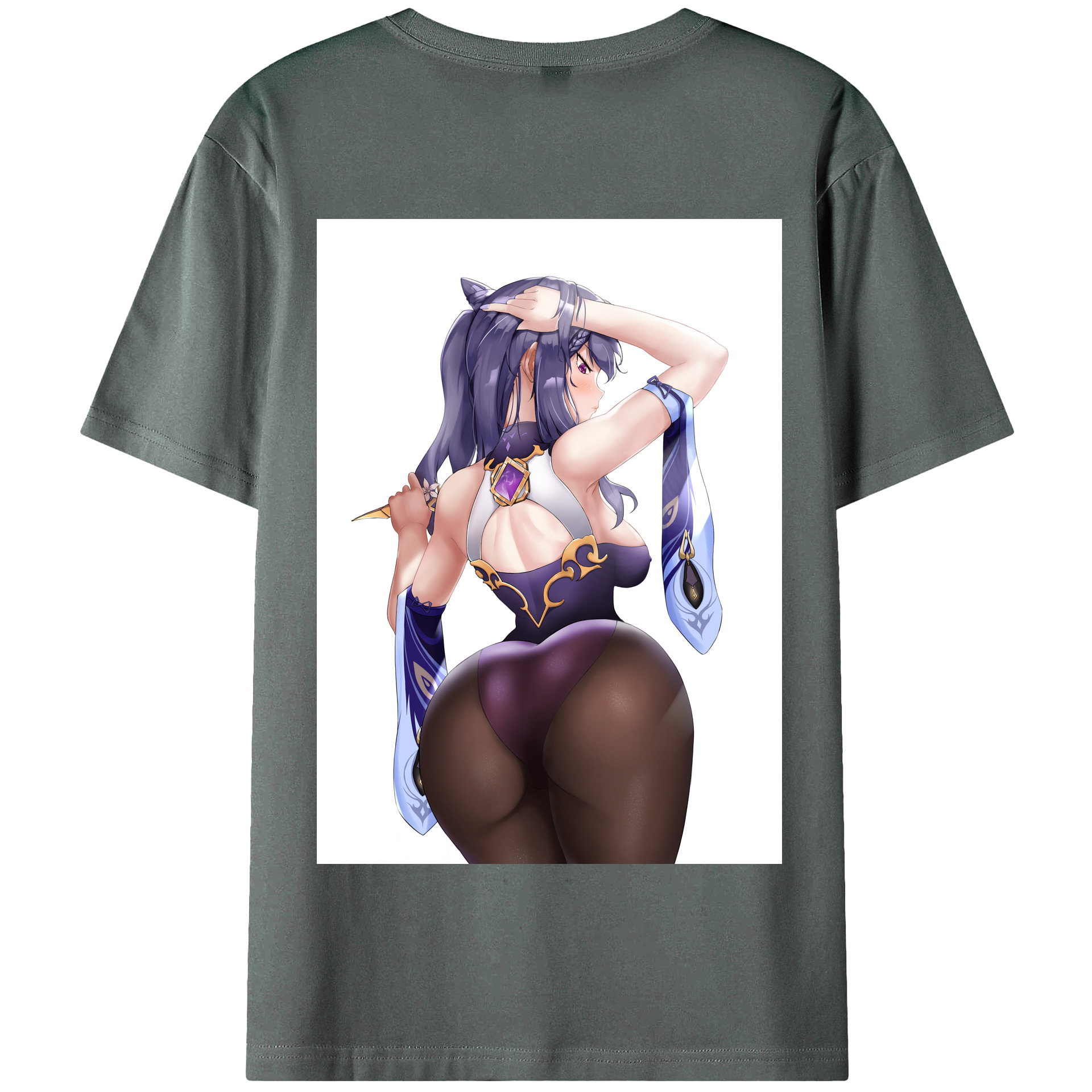 げんし神 刻晴 こくせい genshin Kokusei 綿100％半袖Tシャツ（背面プリント）